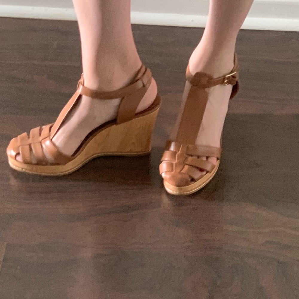 Summer sandals:  Leather Wedges size 41 sa…